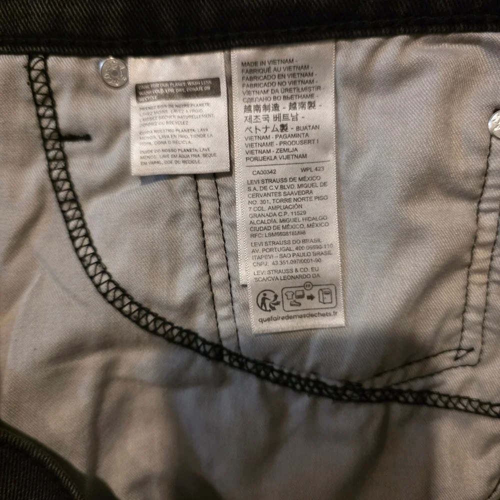 Levi's 511 Slim Jeans Mens 38x30 Black Stretch Denim 04511-3042